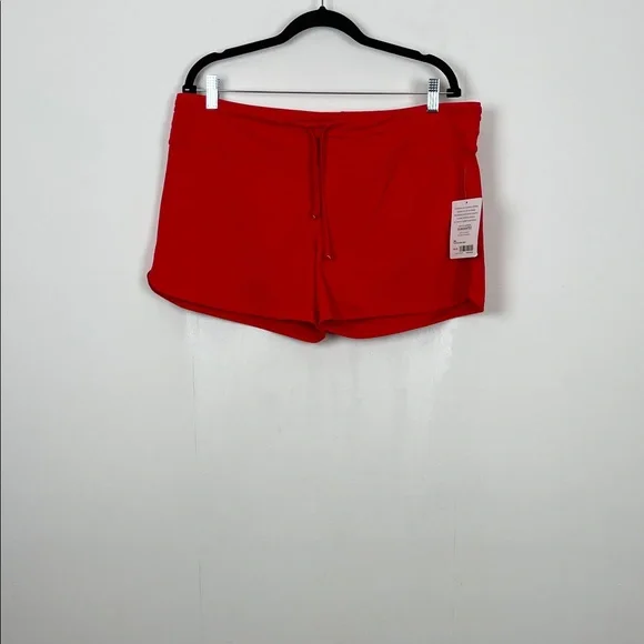 Athleta Fun In The Sun Drawstring Waist 2 Pocket Red Women's XL Swim Shorts - Picture 2 of 8